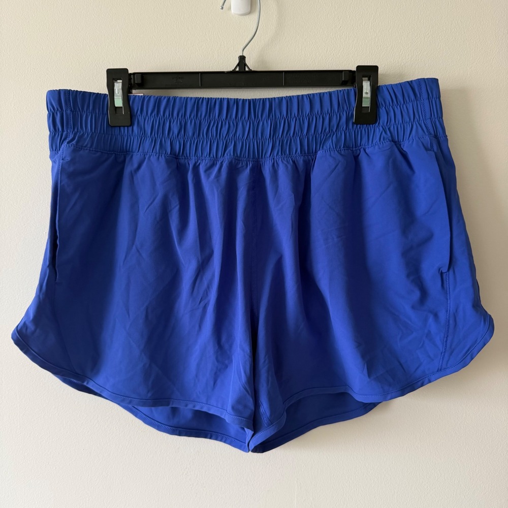 Member's Mark Womens Motion Short Blue Athletic Running Smocked Waist XL NWT